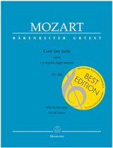 Mozart - Cosi fan Tutte, K. 588 - Opera Vocal Score (Italian / German)