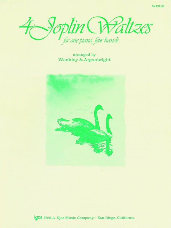 Joplin, Scott - Four (4) Joplin Waltzes arr. Weekley & Arganbright - Piano Duet (1 Piano 4 Hands)